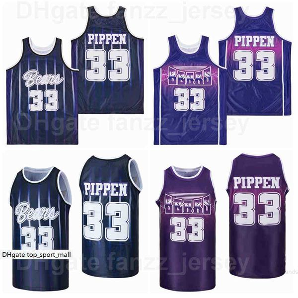 

central arkansas bears college basketball scottie pippen jersey 33 men moive university breathable team color navy blue purple pure cotton f, Black