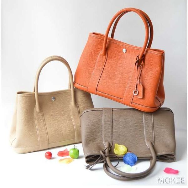 

herme garden party handbags online outlet korean version of simple 2023 litchi grain head layer cow leather po