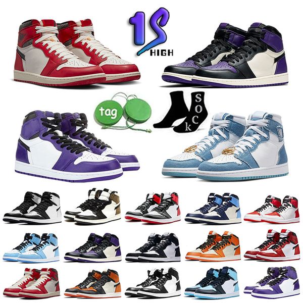 

high dark mocha 1s basketball shoes jumpman 1 pine green court purple royal patent bred toe obsidian unc sneakers running trainers sports