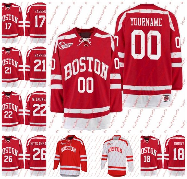 

hockey jerseys custom dante fabbro boston university terriers jersey bobo carpenter witkowski joel farabee mark cheremeta hugo blixt patrick, Black;red