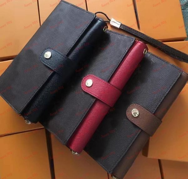 

luxury purse designer rectangular purses fashion buckle single zipper design wallet card bag p bag star flower design wallets black brown pi, Red;black