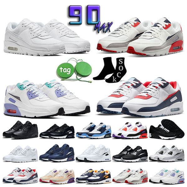 

2023 men sneakers classic 90s running shoes for triple mesh black white breathable women sports trainer leather cushion designer surface eur