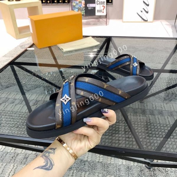 

summer luxury sandals designer men flip flops slipper fashion genuine leather slides casual shoes size38-45, Black