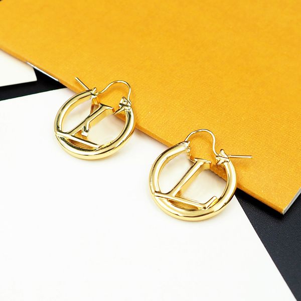

llvv circle for woman earrings t0p quality gold plated 18k designer official reproductions highest counter quality gift for girlfriend with, Golden