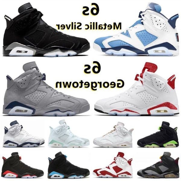 

boots jumpman 6 6s mens basketball shoes metallic silver georgetown unc white red oreo mint foam electric green midnight british khaki ufno, Black