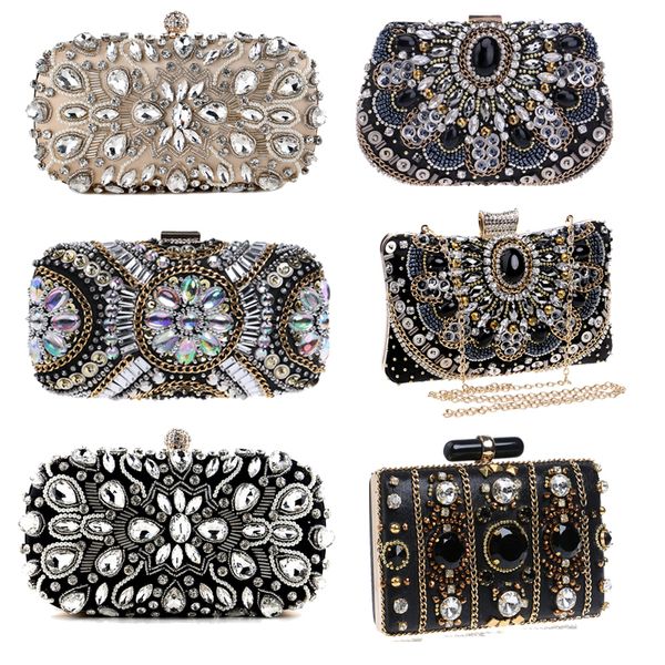 

evening bags women's clutch bag party purse luxury wedding for bridal exquisite crystal ladies handbag apricot silver wallet 230210