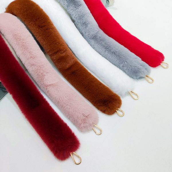 

bag parts accessories faux fur handle strap wallet accessories bag chain replacement wallet shoulder strap crossbody strap furry hand strap, Black