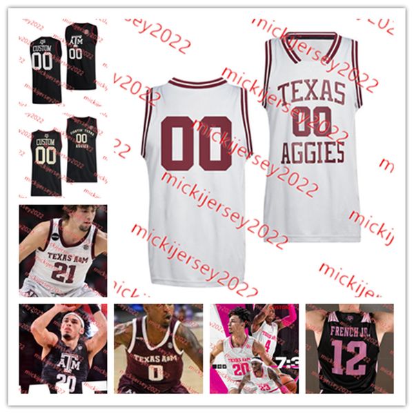 

college basketball wears texas a m aggies basketball jersey custom stitched mens youth tyrece radford dexter dennis khalen robinson hayden h, Black