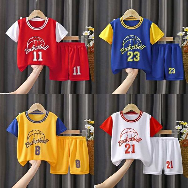 

years kids short sleeve suits trendy breathable quick drying clothing sets crew neck tshirts pcs for boys girls tracksuits, White