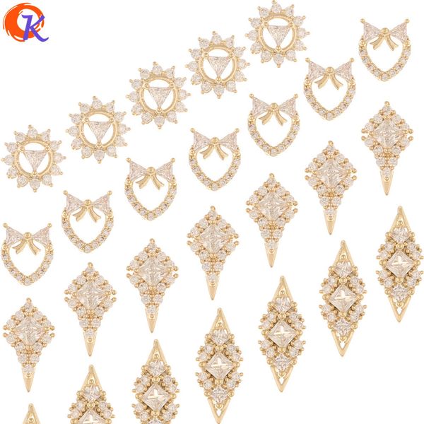 

other cordial design 50pcs jewelry accessories diy making genuine gold plating cubic zirconia charms hand made fingernail findings 230211, Silver