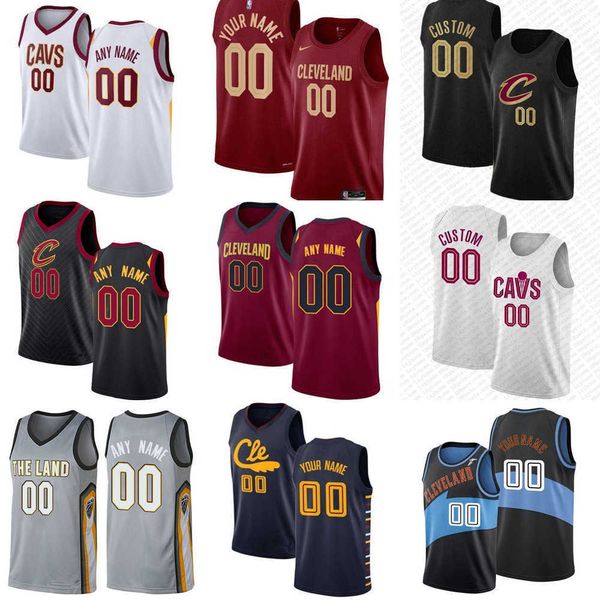 

men women youth cleveland''cavaliers''custom 21 mamadi diakite donovan 45 mitchell 4 evan mobley 10 darius garland lebro, Black;red