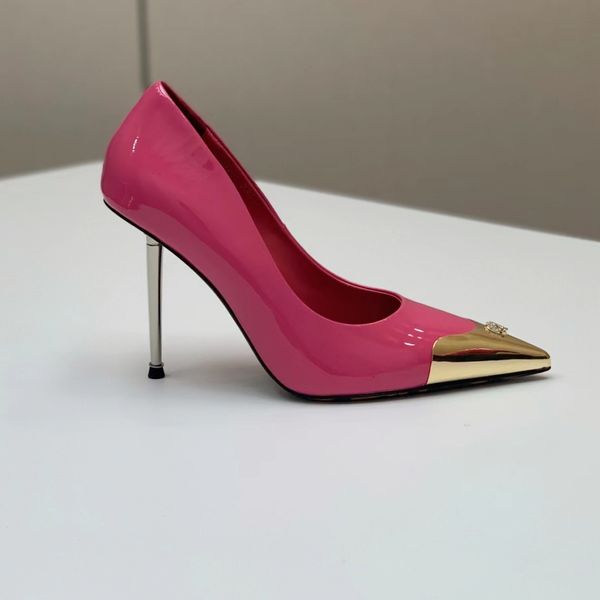 

dress shoes high heels wedding shoes .5cm patent leather party leopard print sole spring and summer bag toe boat shoe luxury designer fact, Black