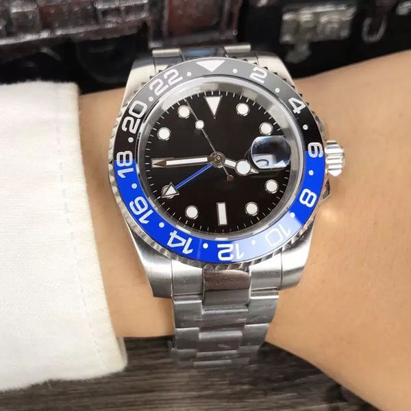 

with original box mens watch automatic mechanical watches 40mm stainless steel silver strap men classic wristwatch montre de luxe, Slivery;brown