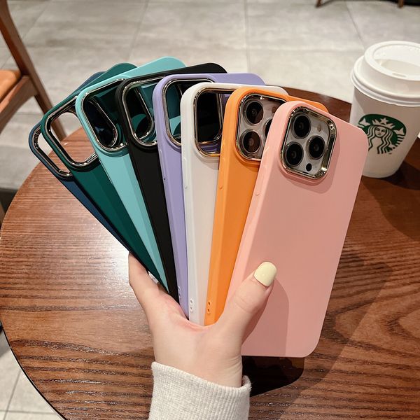 

luxury cases liquid silicone square matte soft case for iphone 14 13 12 11 pro max xr xs x 7 8 plus plating camera ring shockproof cover