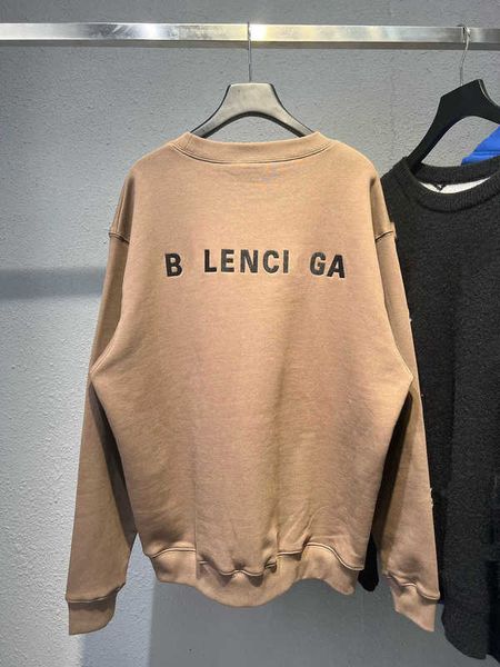 

men's hoodies sweatshirts the correct version of b family basic front and back letter embroidery men women's loose pullover round, Black
