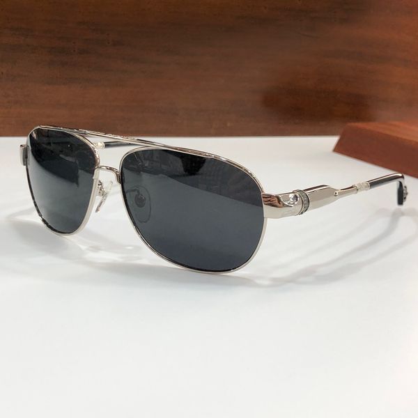 

silver metal grey pilot sunglasses for men vintage buek glasses sonnenbrille shades gafas de sol uv400 protection eyewear with box, White;black