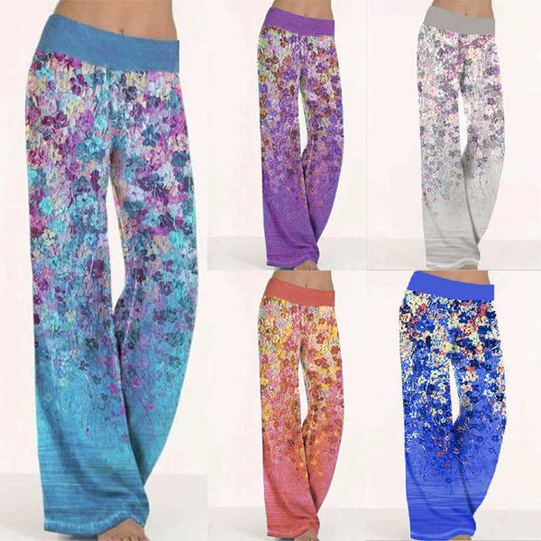 

women's pants capris 2023 women's loose positioning printing yoga wide leg sports pants women t230210, Black;white
