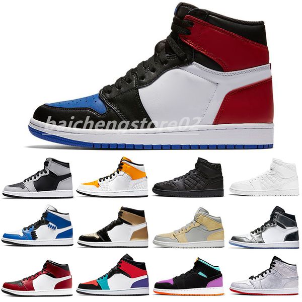 

high royal patent bred 1s 1 basketball shoes university blue bordeaux dark mocha pollen light smoke grey twist black white unc men women sne
