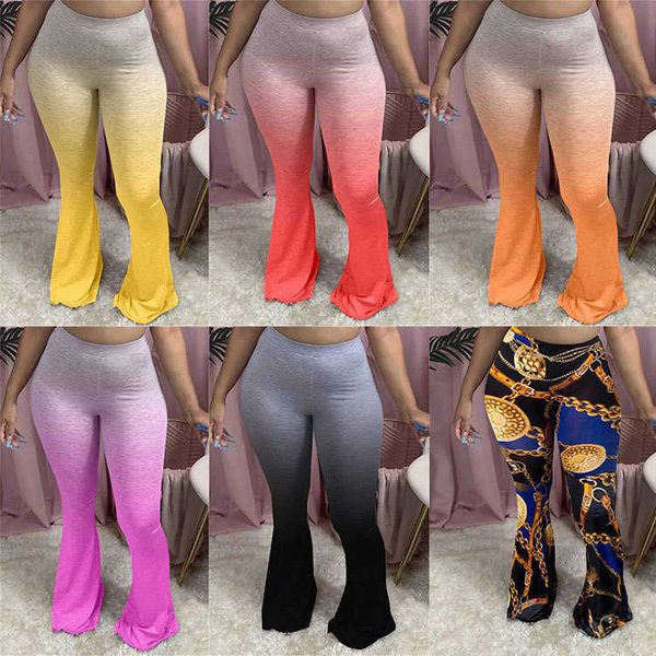 

women's pants capris women's clothes 2020 autumn new casual tights with gradient large flared trousers t230210, Black;white