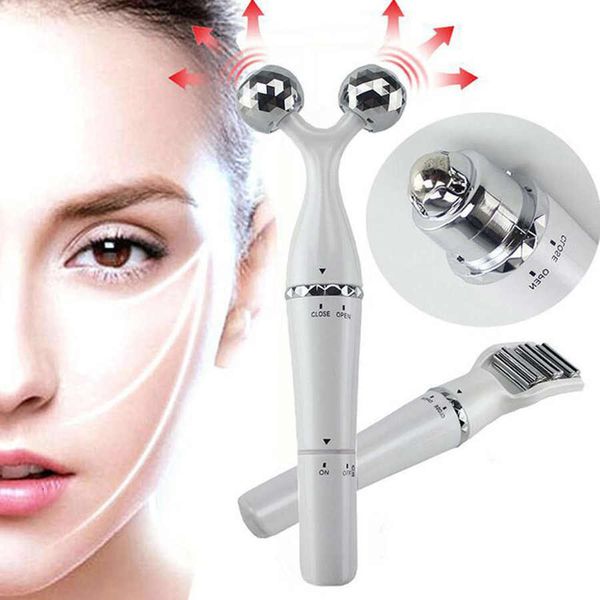 

face massager handheld electric rotatable 3d roller thin lifting tightening wrinkle removal skin care beauty tool 230211