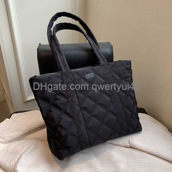 

qwertyui45 shoulder bags canvas bags for woman casual shopper bag fashion quilted pattern simple shopping single shoulder bags women cotton
