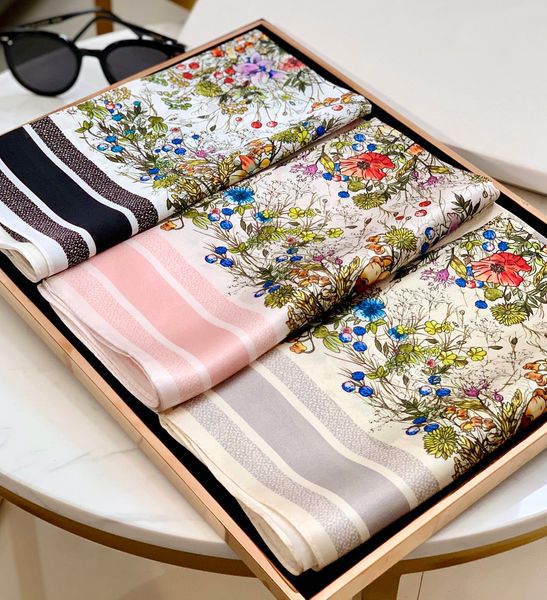 

high luxury brand scarf for woman 100% silk scarf women scarves fashion square scarves size 50x50cm no box, Blue;gray