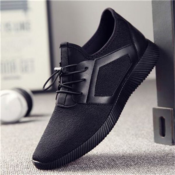 

dress shoes men running basket sneakers outdoor sports male breathable athletic trainers walking jogging hombre 230211, Black