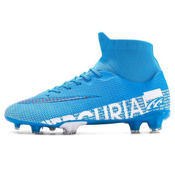 

dress shoes high ankle men soccer antislip tffg football boots professional kids training footwear outdoor grass cleats sneakers 230211, Black