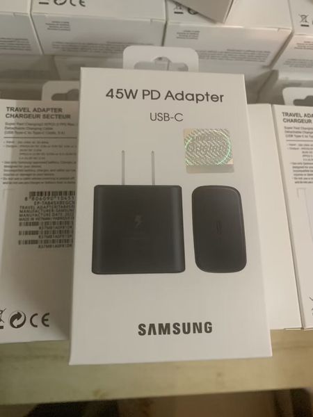 

with retail box 100% original type-c chargers note 10 usb c fast charging eu us quick charger adapter pd 45w power wall plug for samsung gal