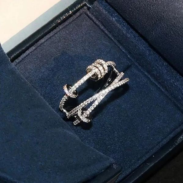 

luxurys desingers ring index finger rings female fashion personality ins trendy niche design time to run internet celebrity silver and rose