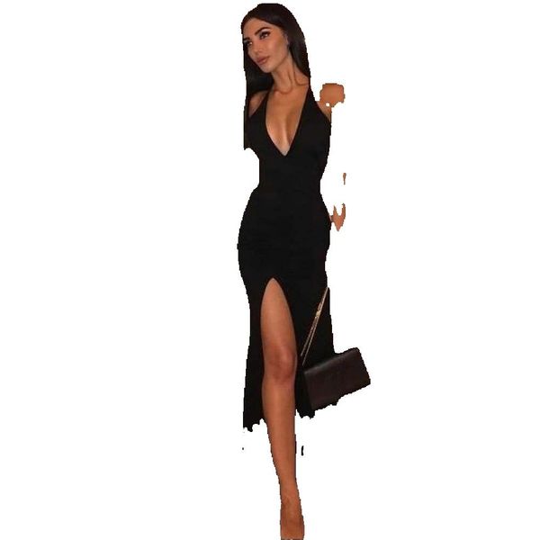 

black prom dresses 2023 deep v neck sleeveless side slit long formal evening party gowns plus size custom made pageant