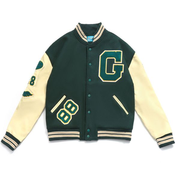 

men's jackets g letter embroidery varsity baseball men vintage green women's oversize bomber university college coats hip hop 88 2, Black;brown