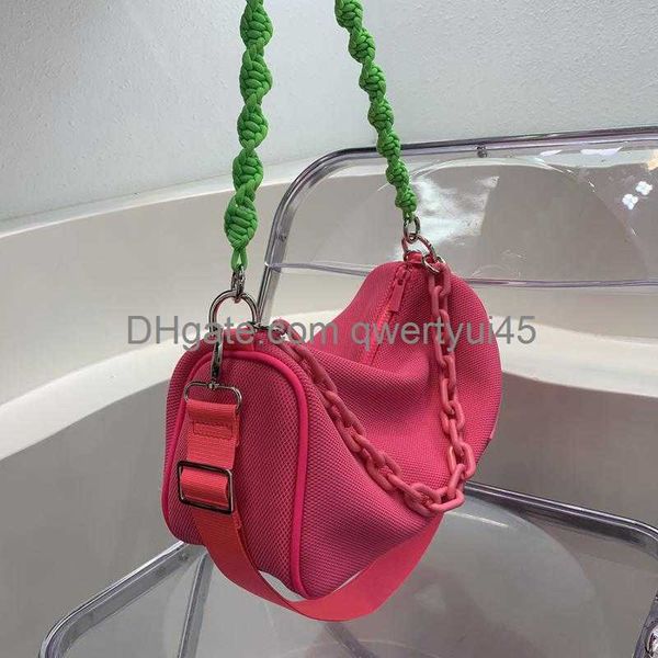 

qwertyui45 shoulder bags 2022 summer new pvc mesh ladies chain shoulder bag fashion macaron fitness sports zip messenger bag 021223h
