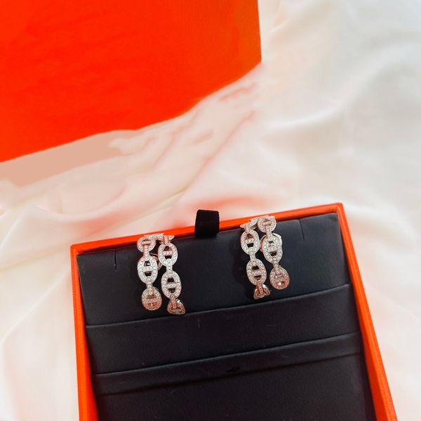 

2023 luxury white diamond stud earrings fashion designer very durable earrings white gold and rose gold no box, Golden;silver