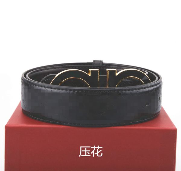 

high-quality luxury belt designer men's big buckle men's chastity fashion men's casual belt wholesale 105-125cm, Black;brown