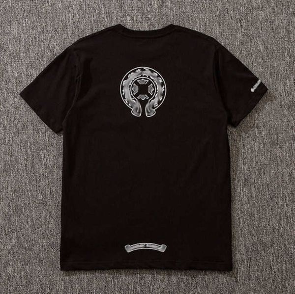 

luxury fashion men's brand t shirt tees men women sanskrit letter short sleeve horseshoe couple t-shirts designer polos tshirts cross, White;black