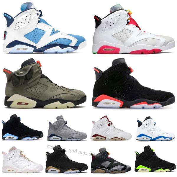 

boots mens 6s basketball shoes lnfrared jumpman 6 metallic silver red oreo unc midnight navy british khaki olive maroon hare bordeaux d urqk, Black