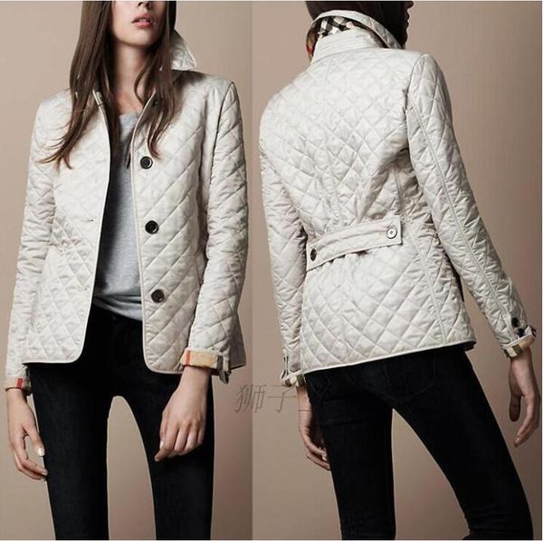 

women's jacket simple fall padded padded casual coat jacket fashion jacket plaid quilted padded papers, Black;brown