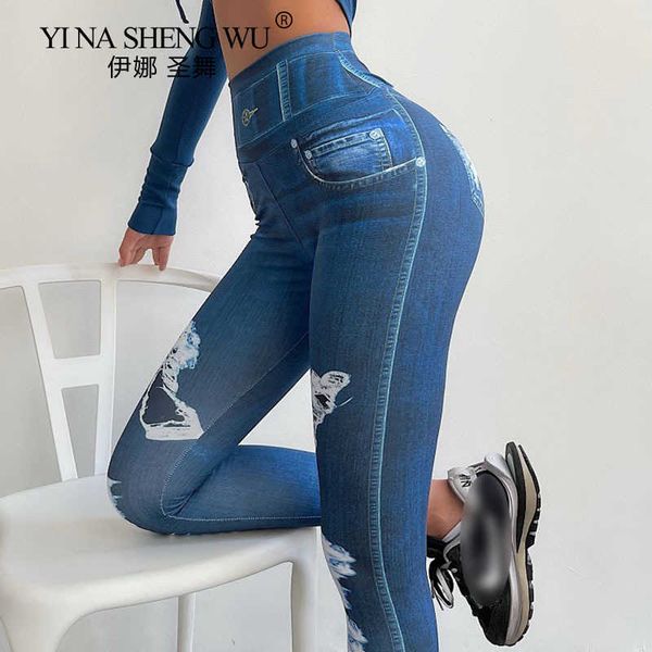 

exercise fitness clothing imitation jeans seamless yoga pants women leggings fitness push up scrunch tights leggings high waist workout gym