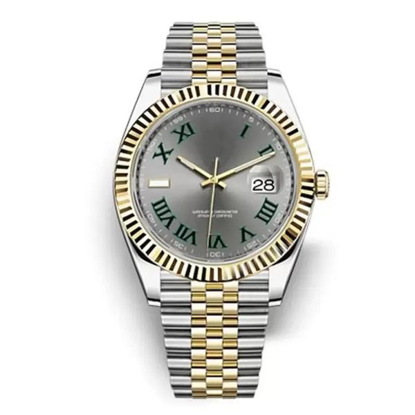 

2813 watch v3 automatic mechanical watch men's large magnifying glass 41mm designer sapphire solid buckle presidential men's watch, Slivery;golden