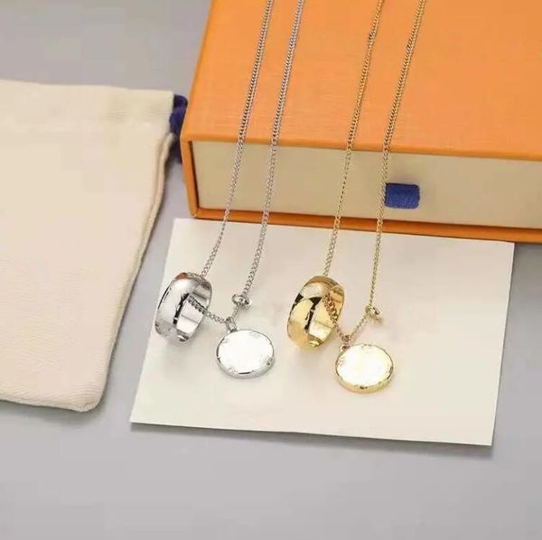

pendant necklaces wholesales gold luxury jewelry gold chain pendants hipping bijoux designer men woman ring necklace letter v, Silver