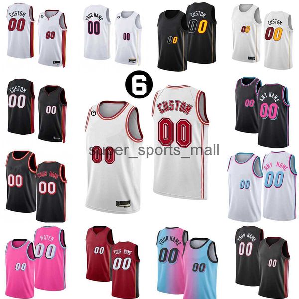 

custom printed 2022-23 new basketball jerseys butler adebayo lowry robinson herro vincent strus yurtseven bouyea jovic haslem jamal cain hig, Black;red