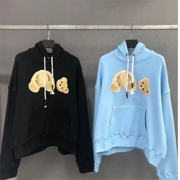 

new sale fashion hoodie broken bear sweatshirt teddy bear trendy terry explosion sweater style men and women size m-2xl, Black