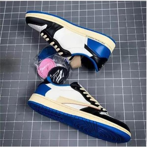 

shoes travis scotts x fragment design og 1s low mens basketball luxury designer jumpman 1 military blue womens sneakers, Black