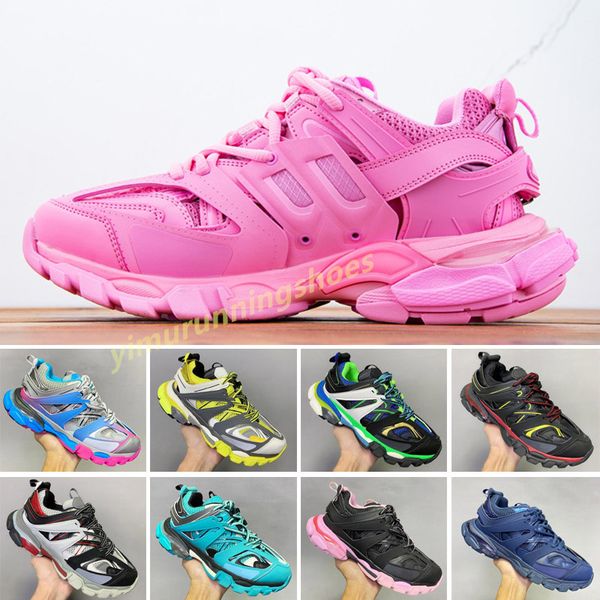 

luxury designer track and field 3.0 sneakers man platform casual shoes white black net nylon printed leather sports shoes triple s belts 36-