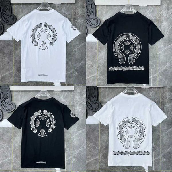 

luxury men's fashion brand t shirt couple tees t-shirts men women sweatshirts sanskrit letter short sleeve horseshoe tshirt polo cross, White;black