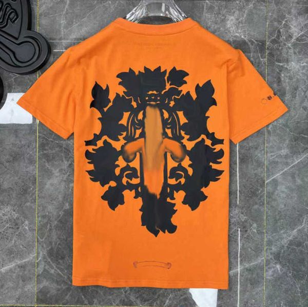 

fashion luxury men's brand t shirt tees men women sanskrit letter sweatshirts short sleeve horseshoe couple t-shirt classic cross tee, White;black