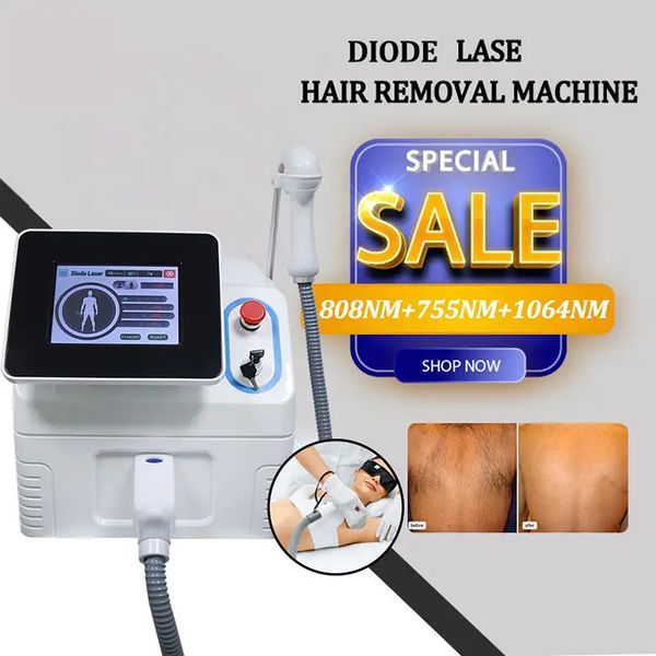 

professional 808nm diode laser hair removal machine skin care shrink pores wrinkle remove high power beauty machine triple wavelength 755 80, Black