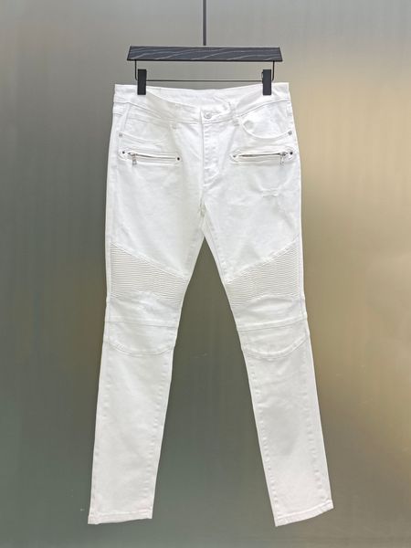 

2023 fall fashions mens distressed ripped skinny white designer jeans ~ us size 29-38 jeans ~ slim motorcycle moto biker causal denim pants, Blue