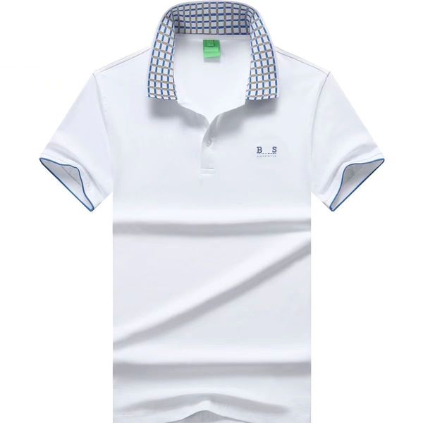 

2023 summer men's short-sleeved polo shirt casual half-sleeved lapel t-shirt trend t-shirt kxau, White;black
